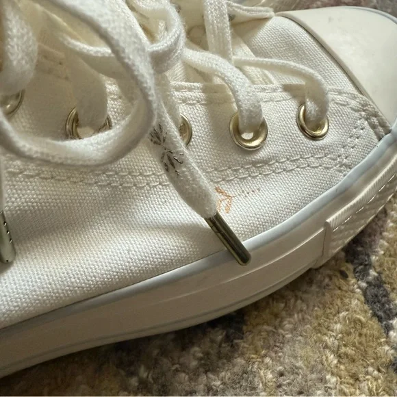 Converse Chuck Taylor All Star Lift Tattoo Vintage White High Top Platform Shoes - Picture 6 of 15